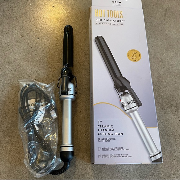 Hot Tools Other - Hot Tools Pro 1” Black silver Titanium hair curling iron new